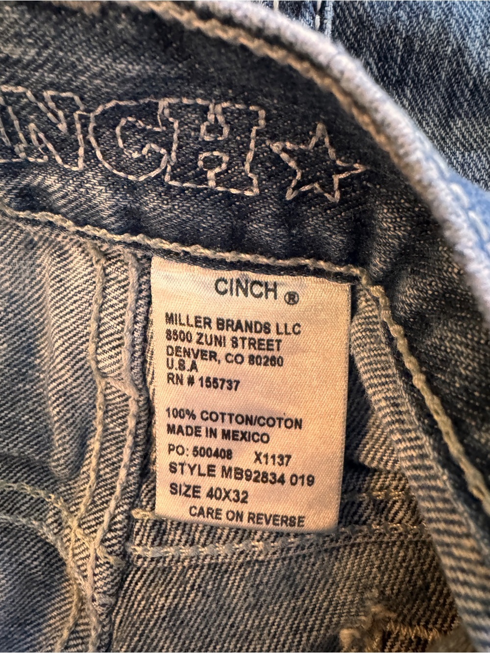 Cinch Light Blue Relaxed Fit Men's Jeans - Picture 7 of 16